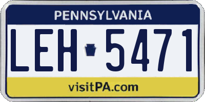 PA license plate LEH5471