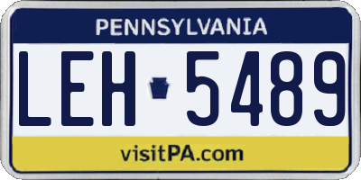 PA license plate LEH5489