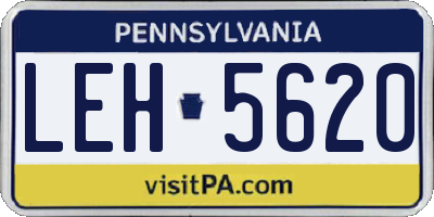 PA license plate LEH5620