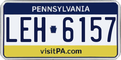 PA license plate LEH6157