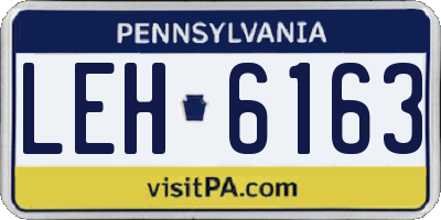 PA license plate LEH6163