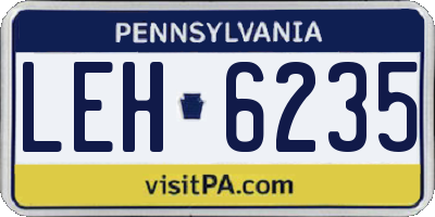 PA license plate LEH6235