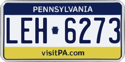 PA license plate LEH6273