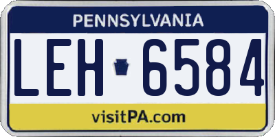 PA license plate LEH6584