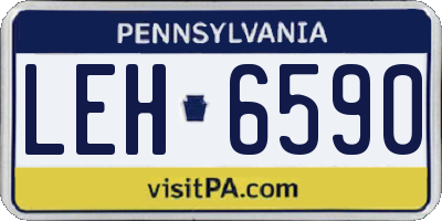 PA license plate LEH6590
