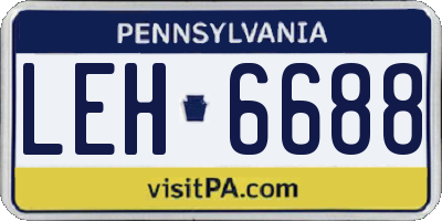 PA license plate LEH6688
