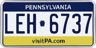 PA license plate LEH6737