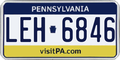 PA license plate LEH6846