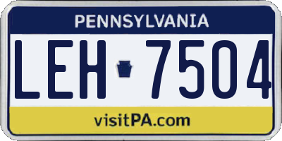 PA license plate LEH7504