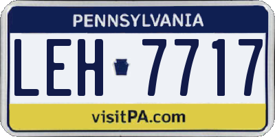 PA license plate LEH7717