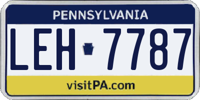 PA license plate LEH7787