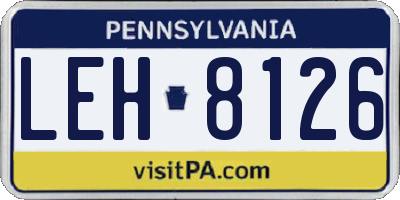 PA license plate LEH8126