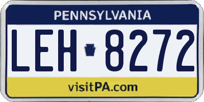 PA license plate LEH8272