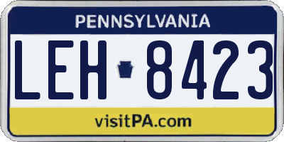 PA license plate LEH8423