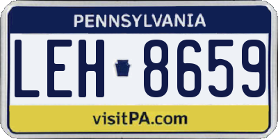 PA license plate LEH8659