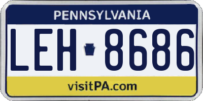 PA license plate LEH8686