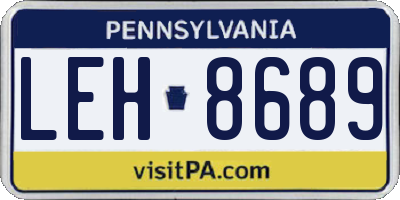 PA license plate LEH8689