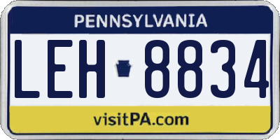 PA license plate LEH8834