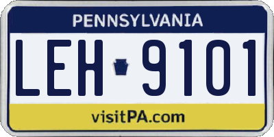 PA license plate LEH9101