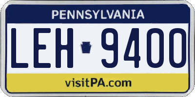 PA license plate LEH9400
