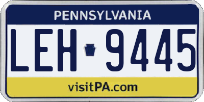 PA license plate LEH9445