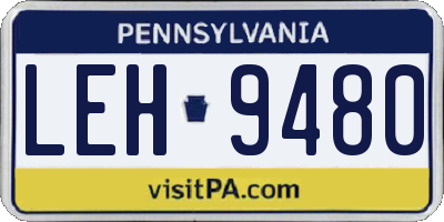 PA license plate LEH9480