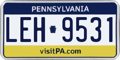 PA license plate LEH9531
