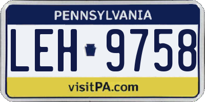 PA license plate LEH9758