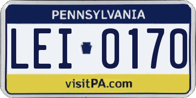 PA license plate LEI0170