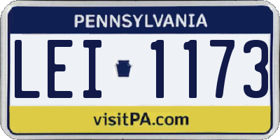 PA license plate LEI1173