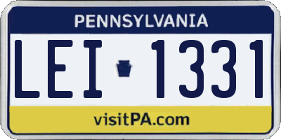 PA license plate LEI1331