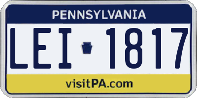 PA license plate LEI1817