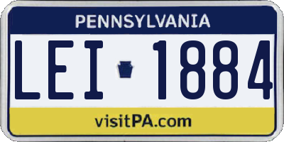 PA license plate LEI1884