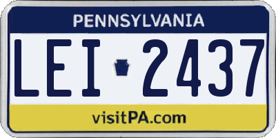 PA license plate LEI2437