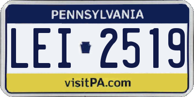 PA license plate LEI2519