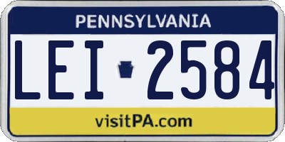 PA license plate LEI2584
