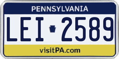 PA license plate LEI2589