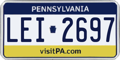 PA license plate LEI2697
