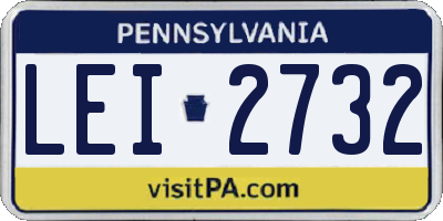 PA license plate LEI2732