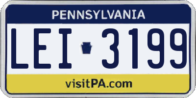 PA license plate LEI3199