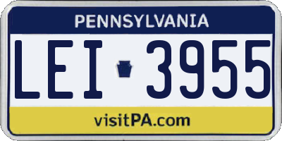 PA license plate LEI3955