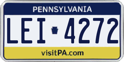 PA license plate LEI4272