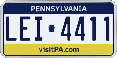 PA license plate LEI4411