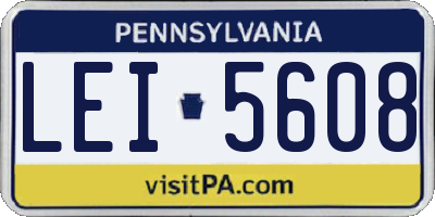 PA license plate LEI5608