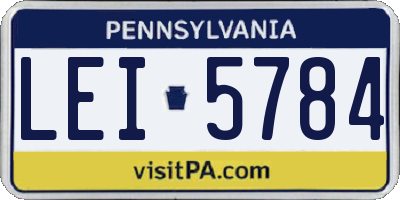 PA license plate LEI5784