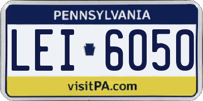 PA license plate LEI6050