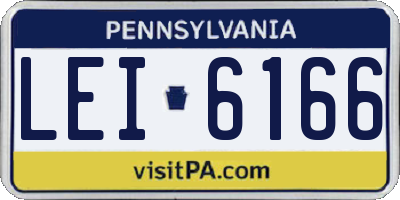 PA license plate LEI6166