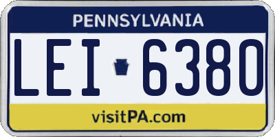 PA license plate LEI6380