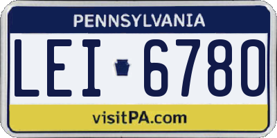 PA license plate LEI6780