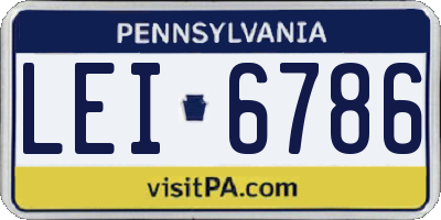 PA license plate LEI6786